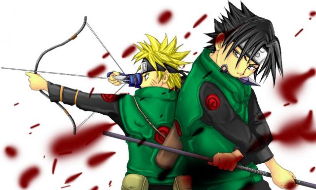 Jounin Naruto and Sasuke Bloody Cover